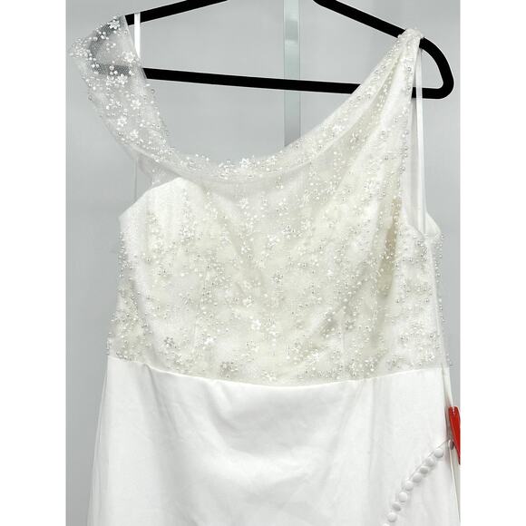 Mac Duggal [ 12 ]‎ Ivory Drop Shoulder Embellished Bodice Evening Gown  11264 - Picture 5 of 15